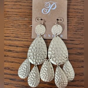 Plunder Design Gold Hammered Earrings. Never worn. Excellent Condition